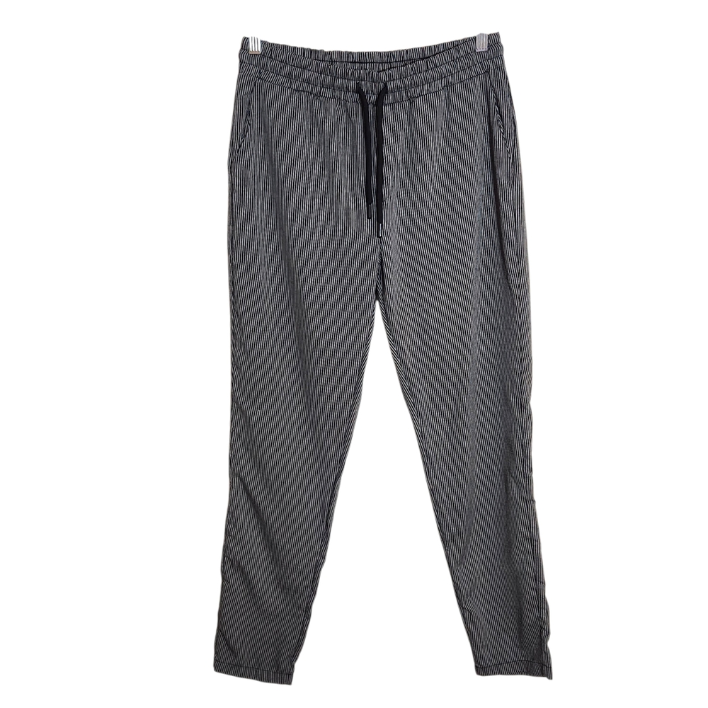 BoohooMAN Black Pinstripe Pull-On Pants Size Medium NWT